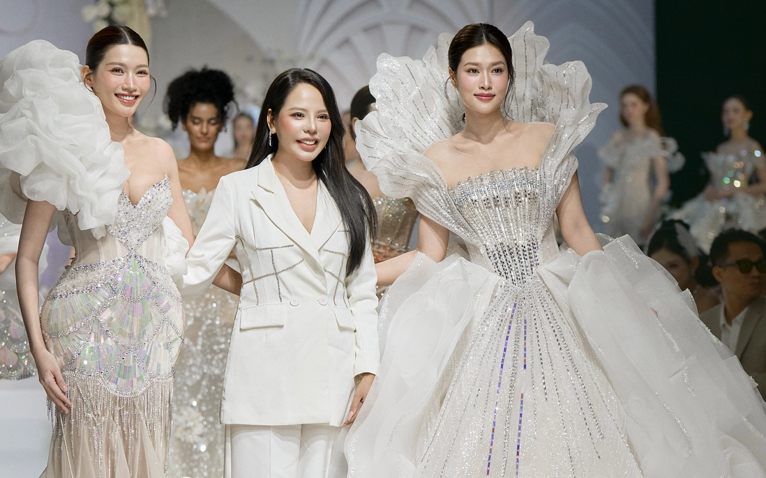 Hoa hậu Thiên Ân, Á hậu Quỳnh Châu diện váy cưới phá cách