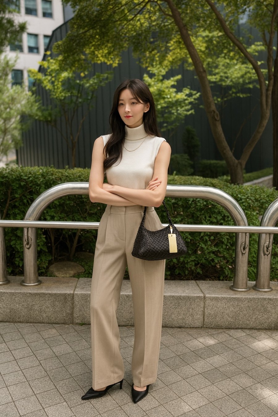 Khi thanh lịch là điểm chạm – một chút gile, một chút ly quần, và cả một tổng thể rất “Paris vibe”.