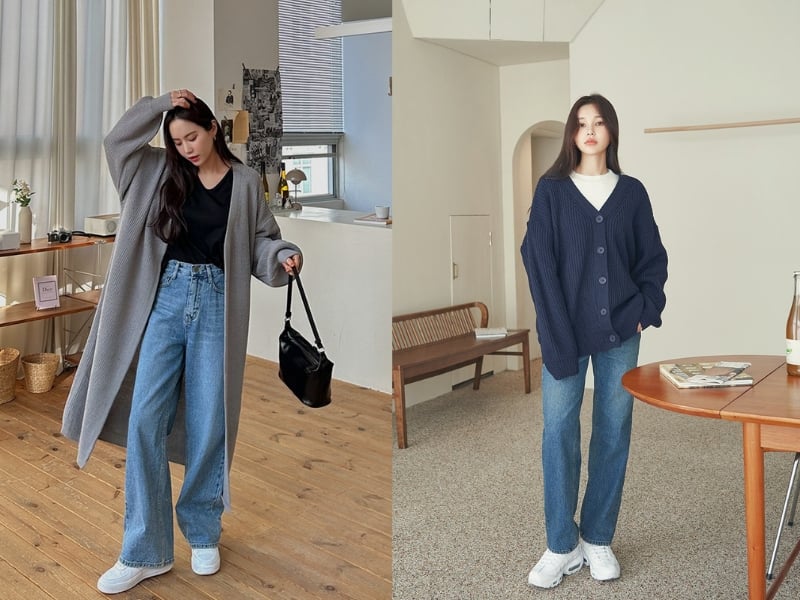 Những chiếc cardigan oversized luôn là “người bạn thân” của các cô gái yêu phong cách thoải mái.