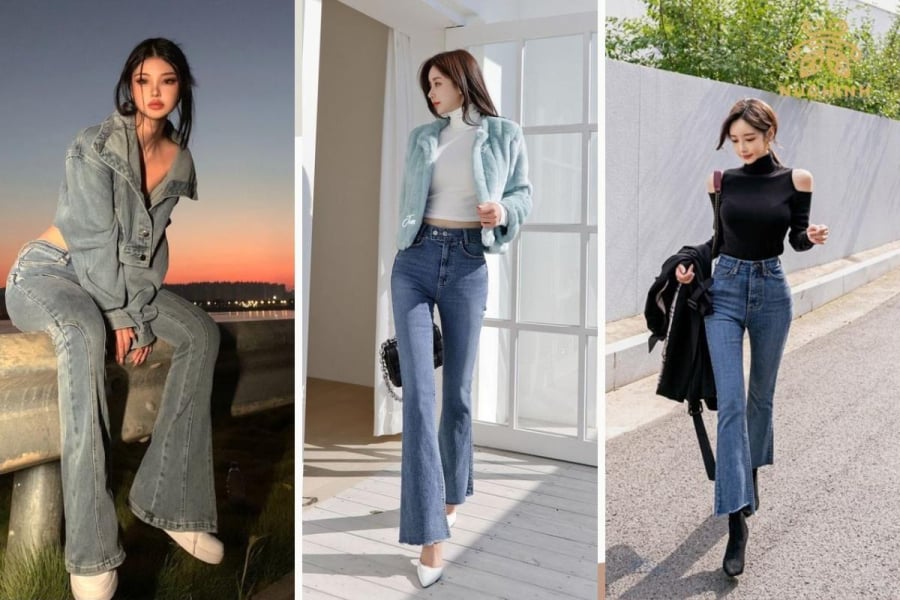 Quần jeans cạp cao còn mang đến vẻ cổ điển nhưng không lỗi thời, dễ kết hợp với nhiều kiểu áo 