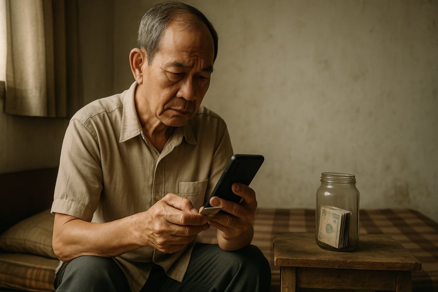 Nhiều người cao tuổi âm thầm rút tiền tiết kiệm mỗi tháng để “giúp con”, mà quên mất việc chăm sóc bản thân.