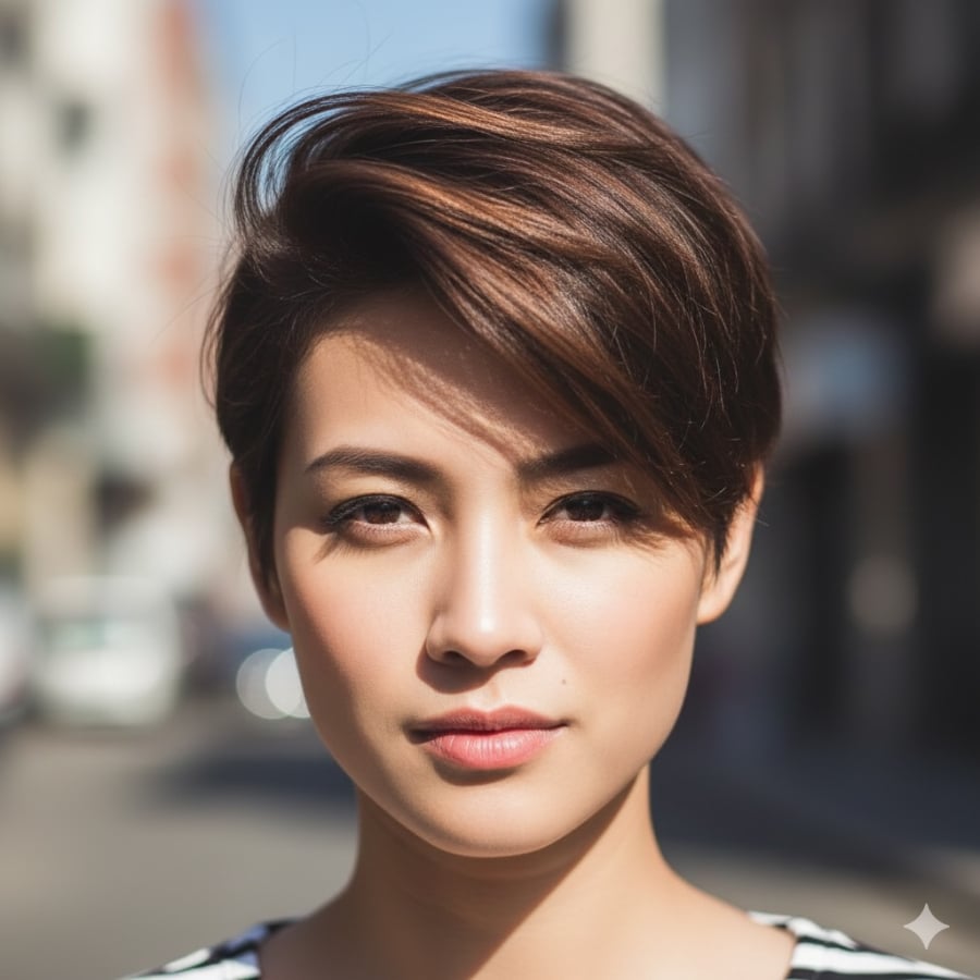 Tóc pixie sắc nét, hiện đại và vô cùng dễ chăm.