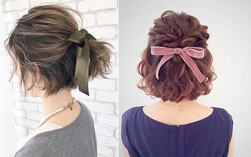 Kiểu tóc buộc nửa luôn mang lại vẻ nữ tính rất đặc trưng, đặc biệt là khi áp dụng lên tóc ngắn
