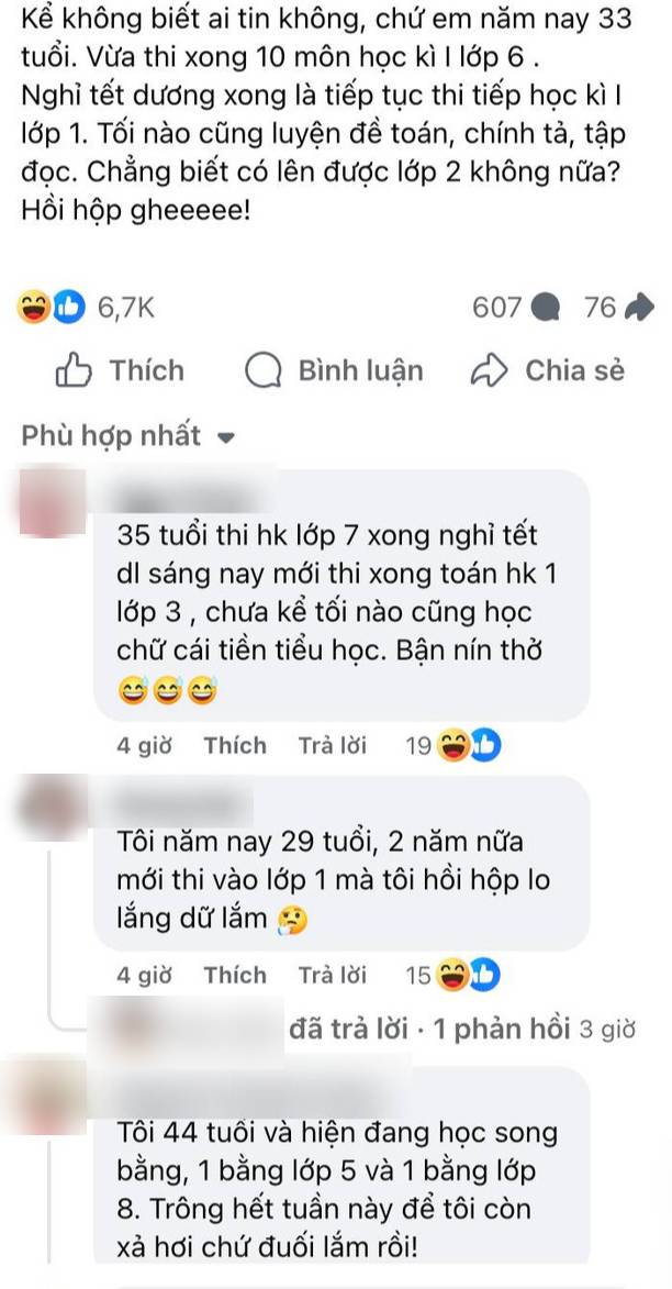 Hơn 30 tuổi thi học kỳ lớp 1 và áp lực học tập của phụ huynh Việt - Ảnh 1.