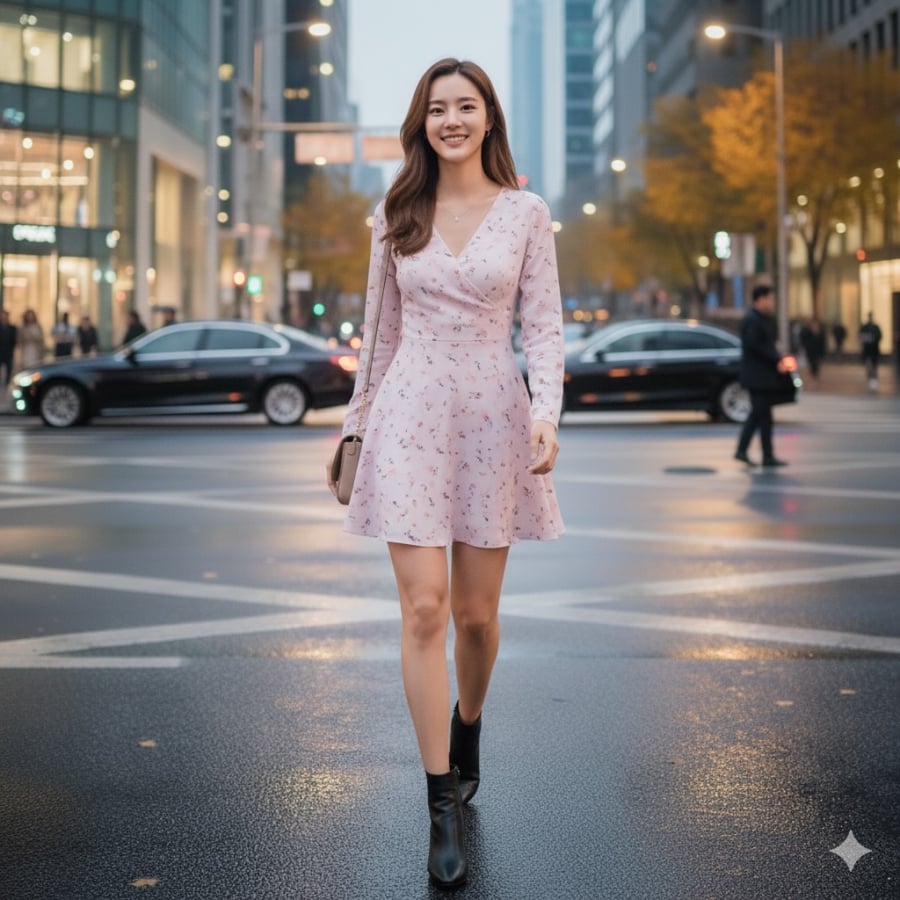 Váy liền ngắn tạo đường dọc liền mạch, tôn dáng tối ưu mọi vóc dáng.