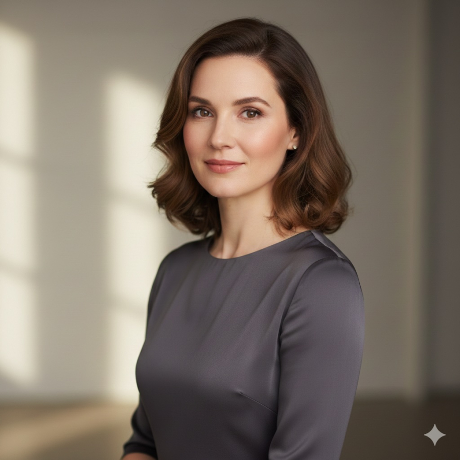 Tóc dài ngang vai mang lại vẻ thanh lịch, dễ tạo cảm giác sang trọng mà không cần tạo kiểu cầu kỳ.