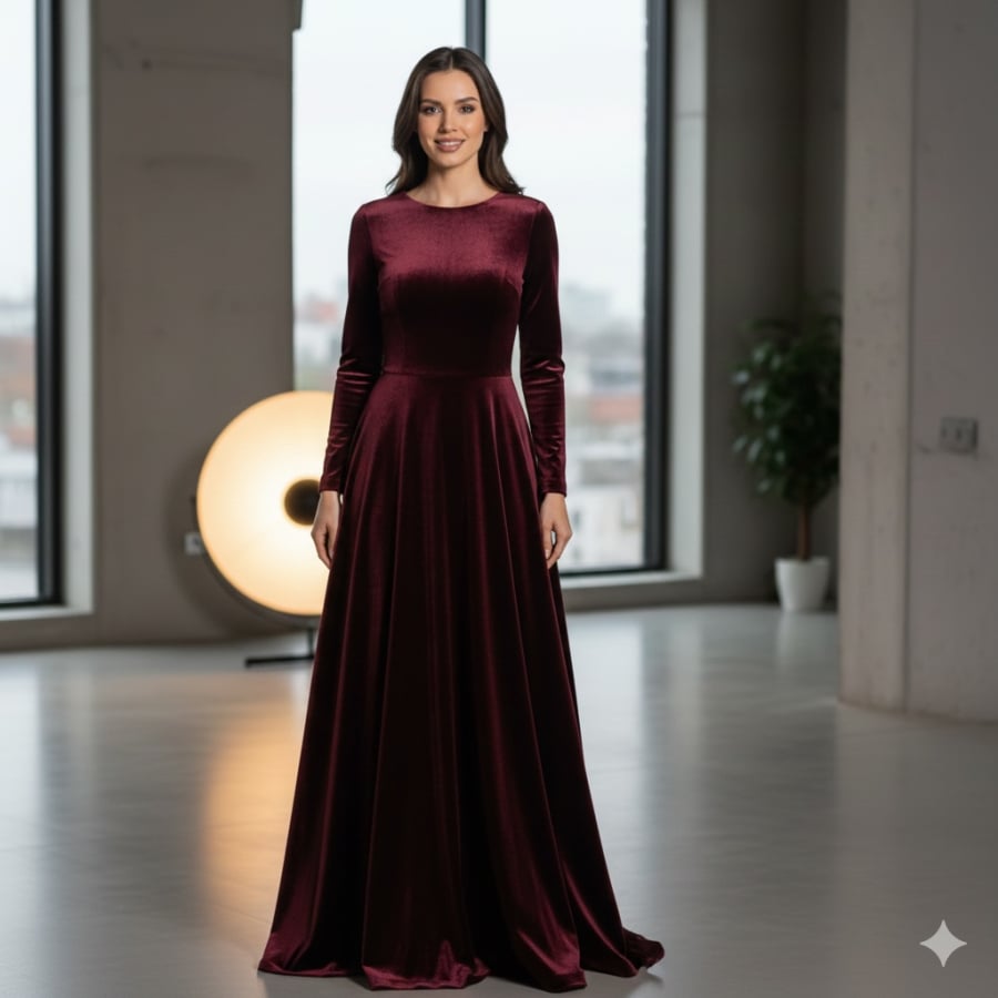 Chất liệu nhung có chiều sâu nhưng dễ khiến tổng thể trông nặng nề, thiếu sự tươi mới.