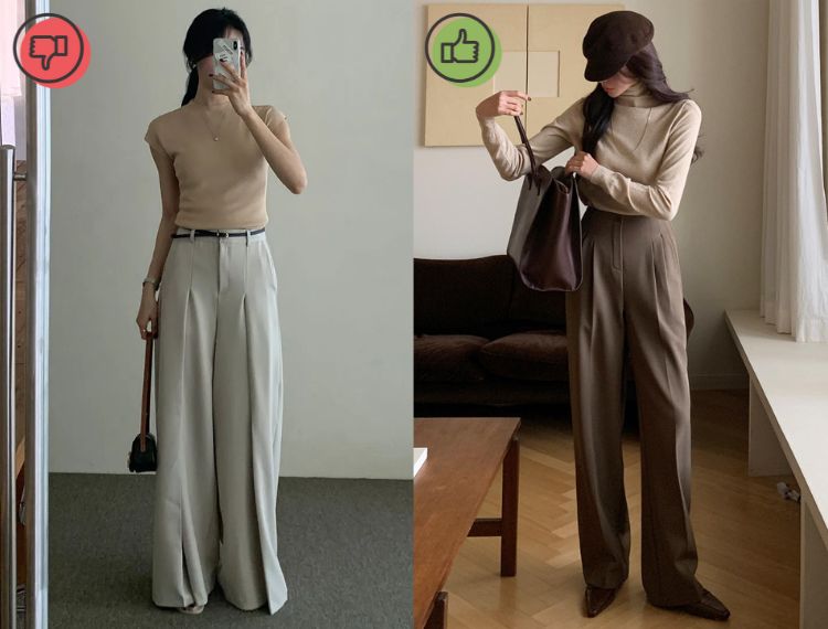 Tuy nhiên, khi xu hướng này bị lạm dụng, đường xẻ lại trở thành yếu tố gây mất cân đối cho phom quần